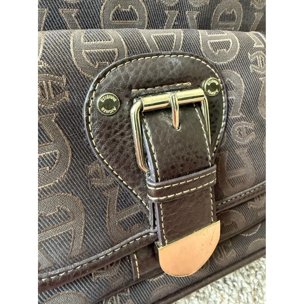 Vintage Y2K Etienne Aigner Monogram Hobo Bag Buckle‎ Shoulder Bag Brown